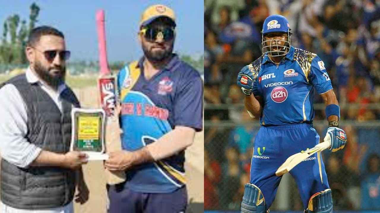 Adil Nabi Kashmir Pollard Scores 232 in 77 Balls Wearing Tendulkar’s Jersey