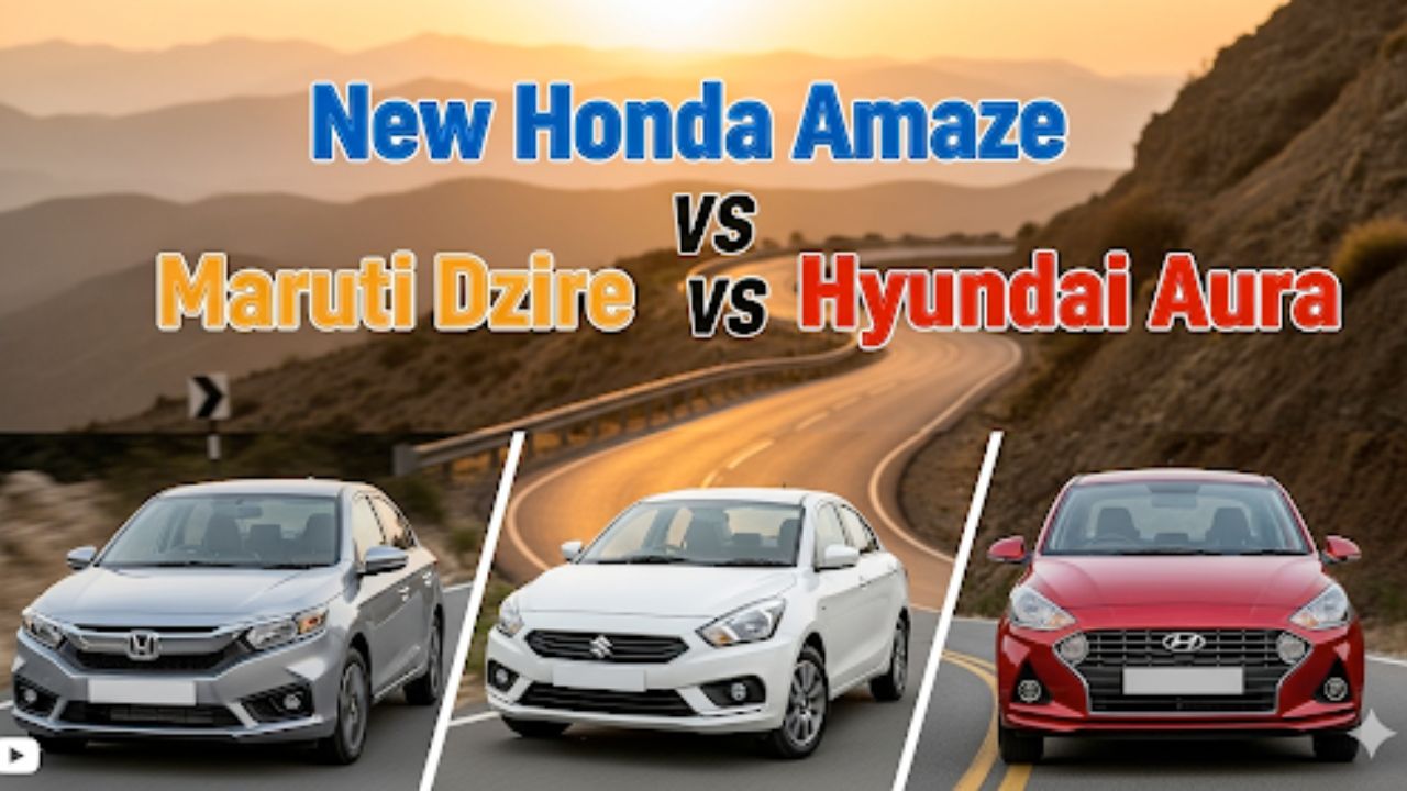 New Honda Amaze vs Maruti Dzire vs Hyundai Aura