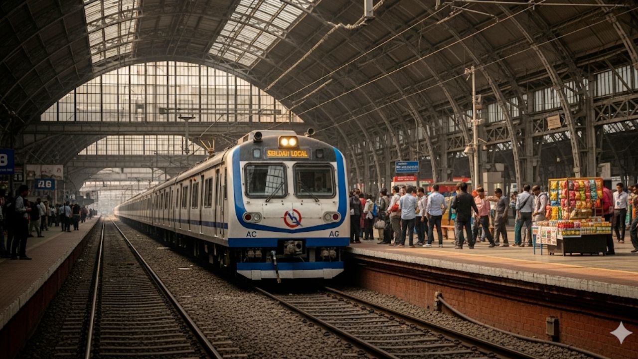 AC EMU local train Sealdah Bangao Krishnanagar Hasnabad Line