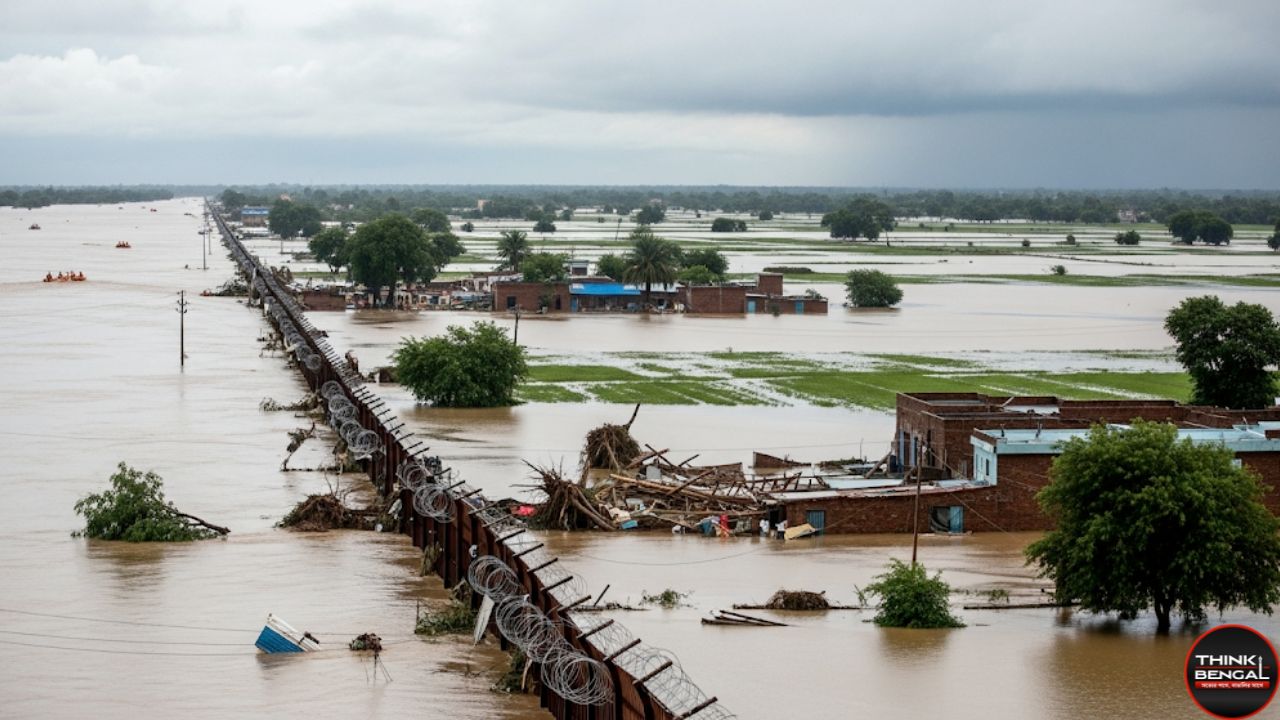 India Pakistan border flood damage
