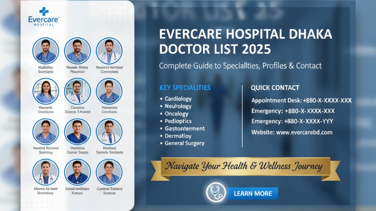 ইভারকেয়ার হাসপাতাল ঢাকা ডাক্তার তালিকা ২০২৫: বিশেষত্ব, প্রোফাইল এবং যোগাযোগের সম্পূর্ণ গাইড
