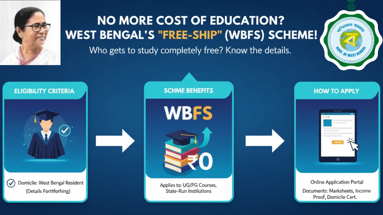 পড়াশোনার আর কোনো খরচ নেই? রাজ্য সরকারের নতুন ‘ফ্রি-শিপ’ (WBFS) প্রকল্পে কারা পাবেন সম্পূর্ণ বিনামূল্যে পড়ার সুযোগ! জানুন বিস্তারিত
