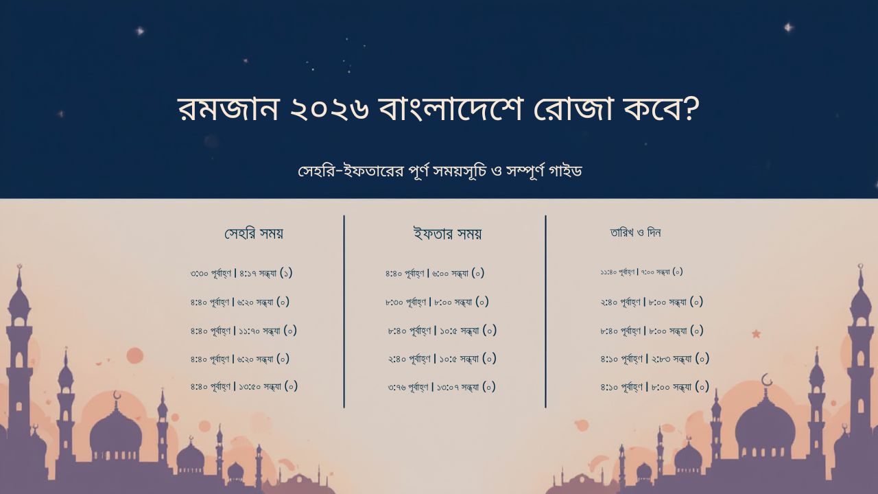 বাংলাদেশে রোজা কবে?